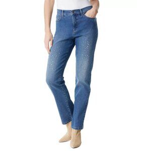 Gloria Vanderbilt Amanda Embellished Straight Leg Jeans Antwerp Szs 10 & 12 NWT